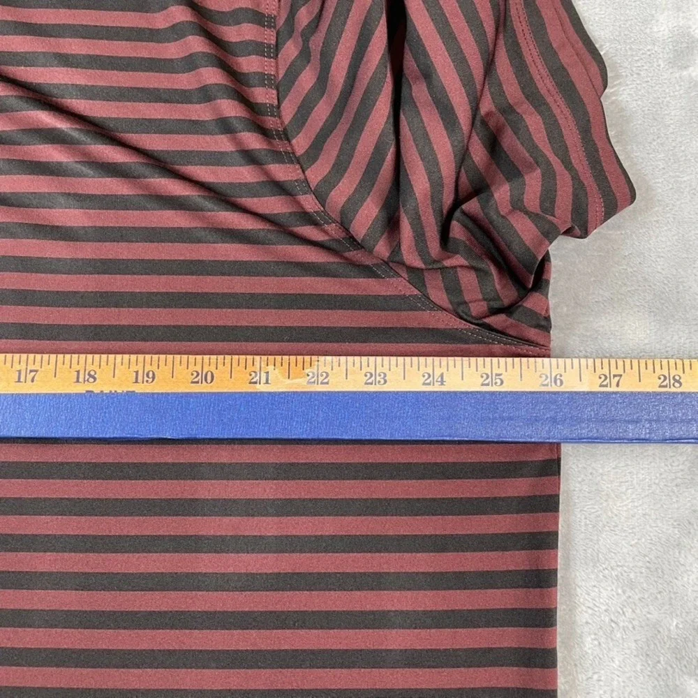 Nike Golf Shirt Men's Sz 2XL Black Rust Striped Dri-Fit Performance Polo Tagless